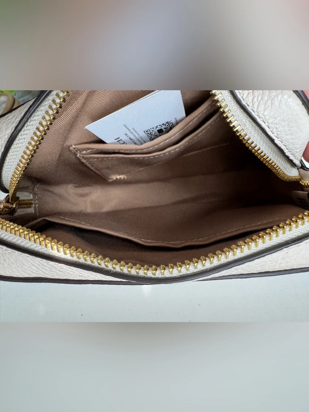 Coach Pebble Leather Camera Crossbody Bag – Chalk/Ivory with Signature Strap